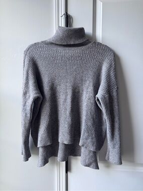 Angie Heather Gray Ribbed Turtleneck Sweater